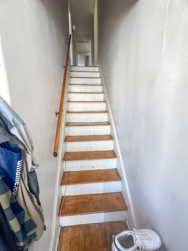 6 Hudson St, Bangor, ME 04401 - staircase featuring wood finished floors
