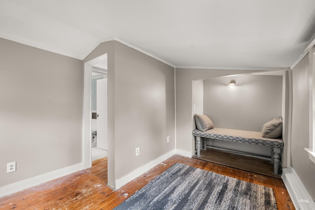 8 Organug Rd, York, ME 03909 - bedroom featuring hardwood / wood-style flooring, baseboards, and lofted ceiling
