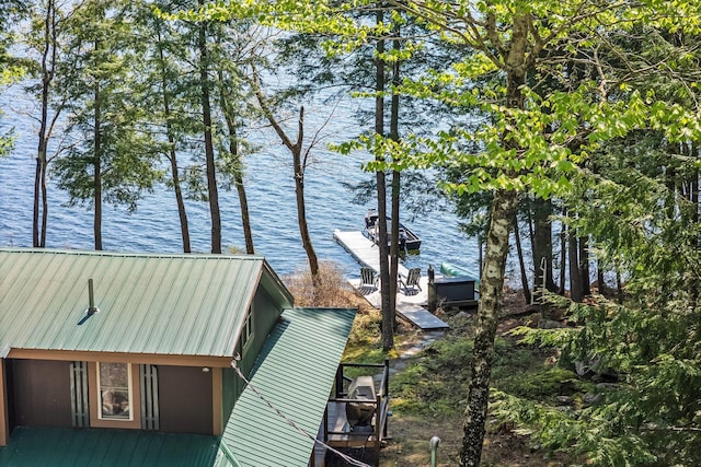 129 Diller Line Rd, Chesterville, ME 04938 - water view with a boat dock