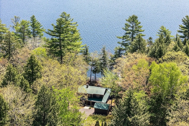 129 Diller Line Rd, Chesterville, ME 04938 - aerial view of property and surrounding area with a nearby body of water and a forest