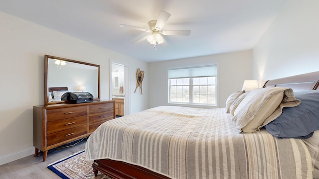 48 Lubear Way, Auburn, ME 04210 - bedroom featuring light wood-style floors, baseboards, and a ceiling fan