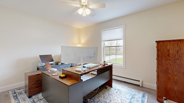 48 Lubear Way, Auburn, ME 04210 - office space featuring baseboard heating, ceiling fan, and baseboards