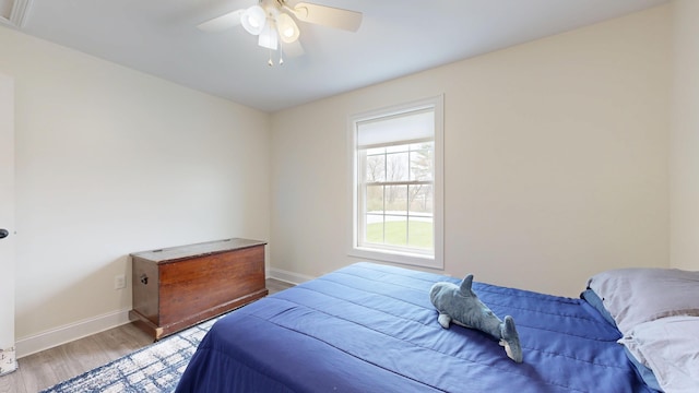 48 Lubear Way, Auburn, ME 04210 - bedroom featuring wood finished floors, baseboards, and ceiling fan