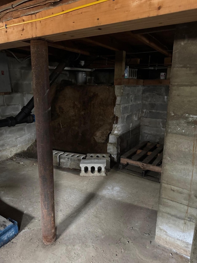 6 Mcdevitt Ln, Eastbrook, ME 04634 - below grade area with concrete block wall