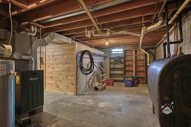 128 Capen Rd, Gardiner, ME 04345 - unfinished basement featuring heating fuel and water heater
