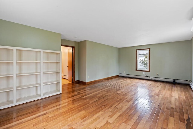 19 Fourth Ave, Augusta, ME 04330 - spare room with wood finished floors, baseboard heating, and baseboards