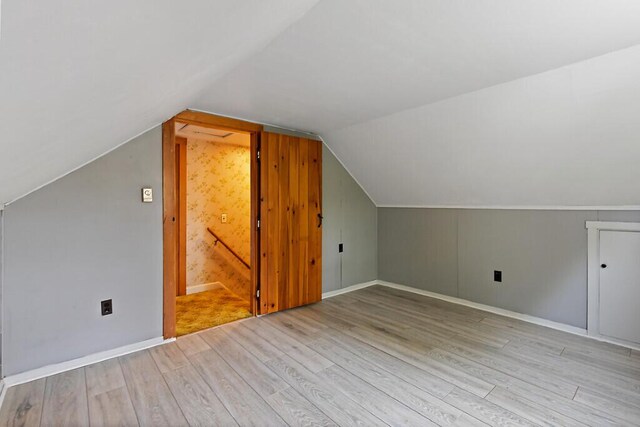 19 Fourth Ave, Augusta, ME 04330 - bonus room featuring light wood-style flooring, vaulted ceiling, and baseboards