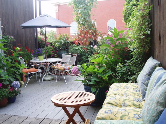 139 Newbury St, Portland, ME 04101 - exterior space featuring a wooden deck and outdoor dining area
