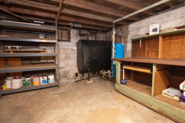 unfinished below grade area with heating fuel