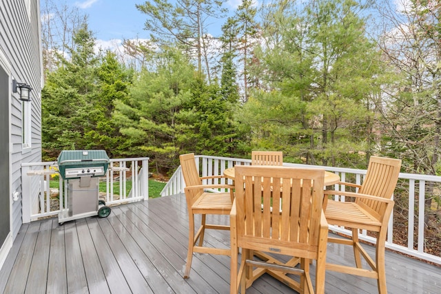 21 White Rd, Georgetown, ME 04548 - wooden deck with area for grilling and outdoor dining area