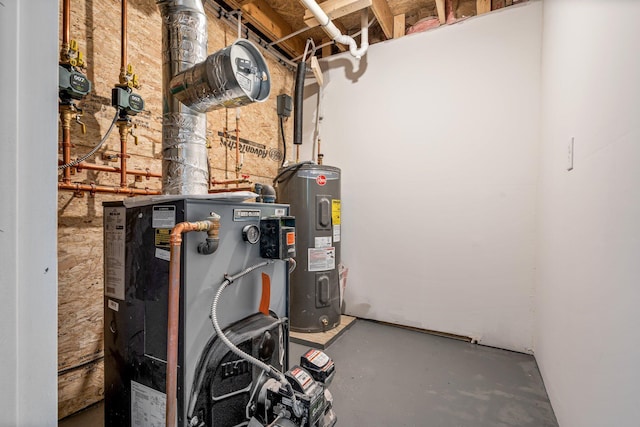 utility room featuring electric water heater