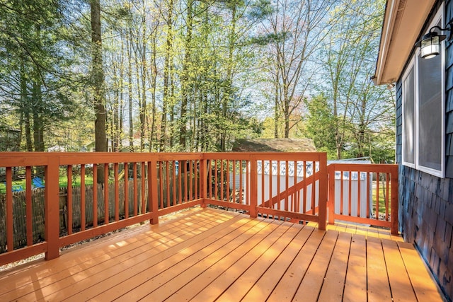 view of wooden deck