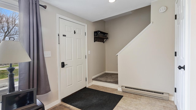 8 Orchard Hills Pkwy Unit 8, Bangor, ME 04401 - entryway featuring a baseboard radiator, baseboards, and recessed lighting