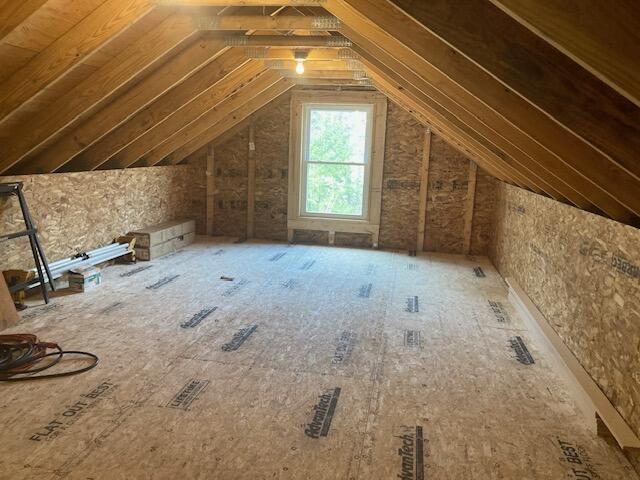 view of unfinished attic