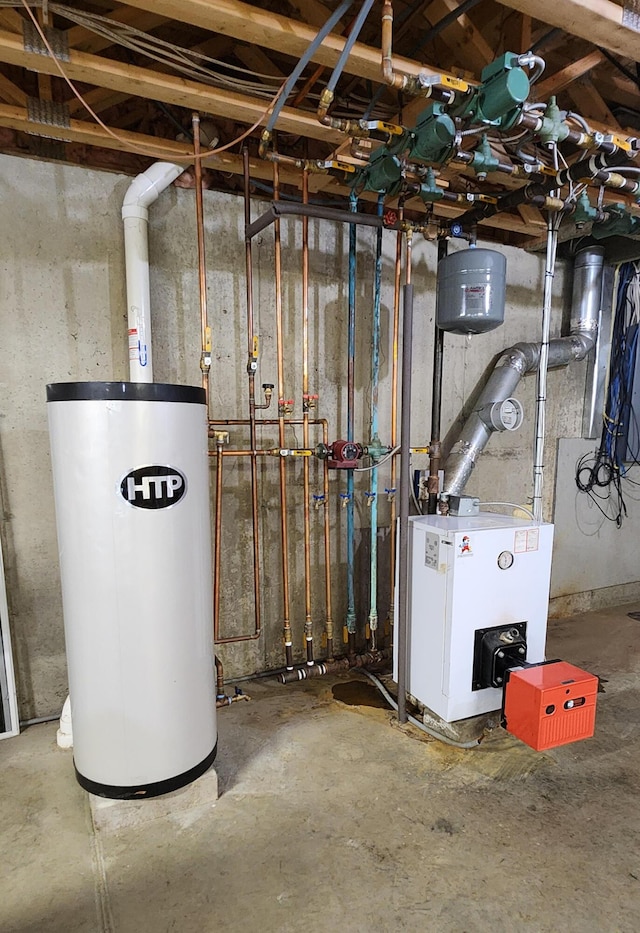 74 Town Farm Rd, Hampden, ME 04444 - utilities with gas water heater and a heating unit