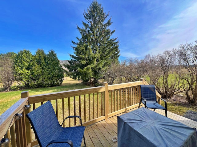 99 St John Rd, Fort Kent, ME 04743 - wooden terrace with a yard