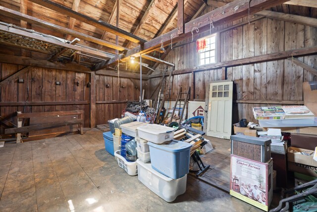 98 Main St, Winthrop, ME 04364 - garage with wood walls
