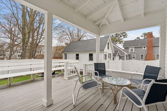 60 Grove St, Wells, ME 04090 - wooden terrace featuring fence