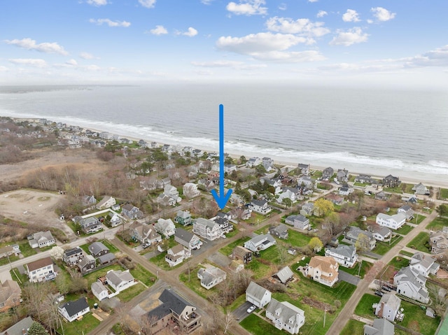 60 Grove St, Wells, ME 04090 - birds eye view of property featuring a water view, a residential view, and a view of the beach