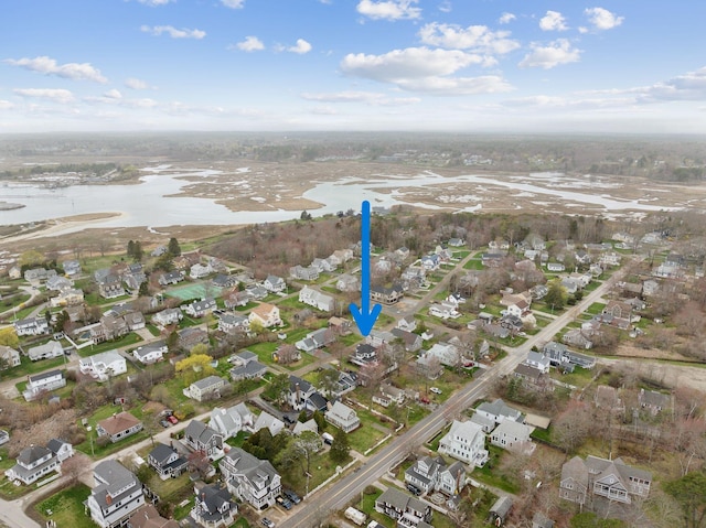 60 Grove St, Wells, ME 04090 - drone / aerial view featuring a water view and a residential view