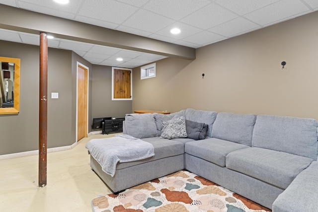 397 New Bridge Rd, Acton, ME 04001 - living area with a paneled ceiling and recessed lighting