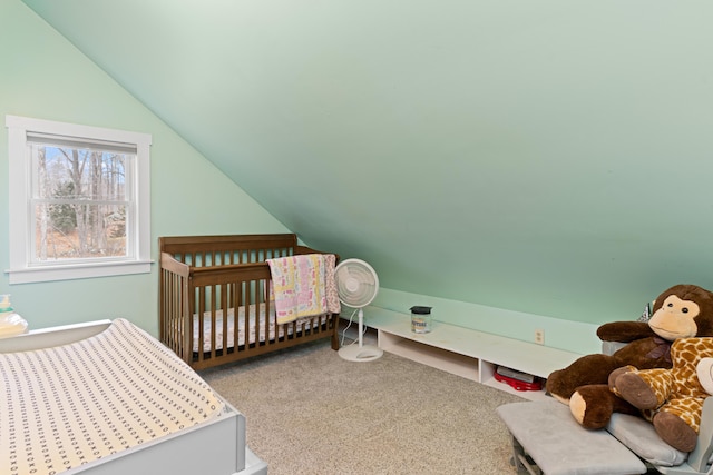 397 New Bridge Rd, Acton, ME 04001 - carpeted bedroom featuring lofted ceiling