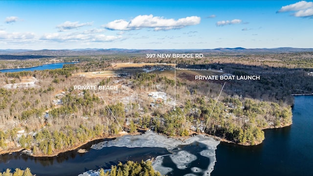 397 New Bridge Rd, Acton, ME 04001 - aerial view of a water and mountain view and a heavily wooded area