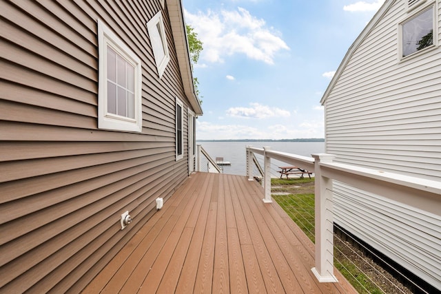 108 Sandy Beach Rd Unit 71, Glenburn, ME 04401 - wooden deck with a water view