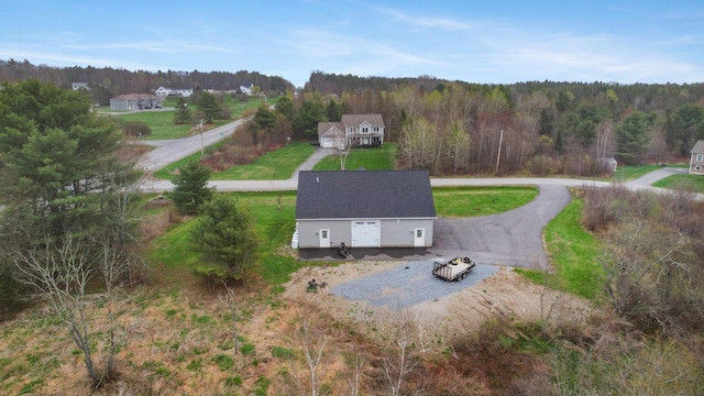 aerial overview of property's location with a forest