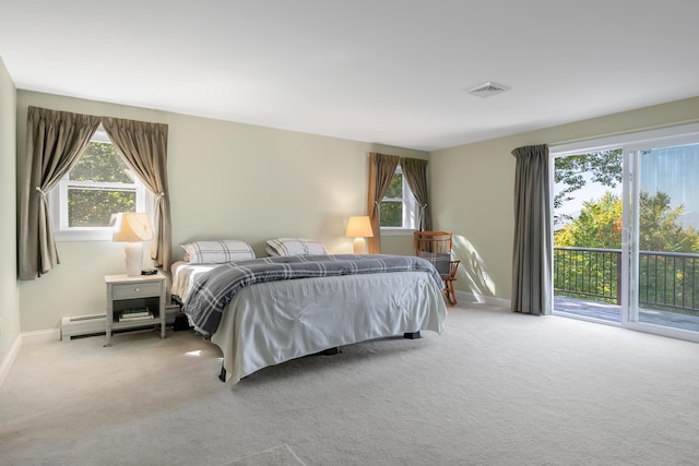 48 White Mountain Way, Bridgton, ME 04009 - bedroom with access to outside, carpet floors, multiple windows, and baseboards