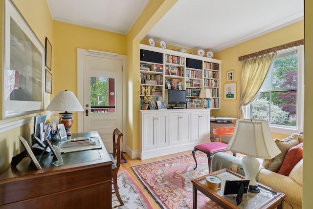 94 Neal St Unit 2N, Portland, ME 04102 - office space with light wood-style floors and crown molding