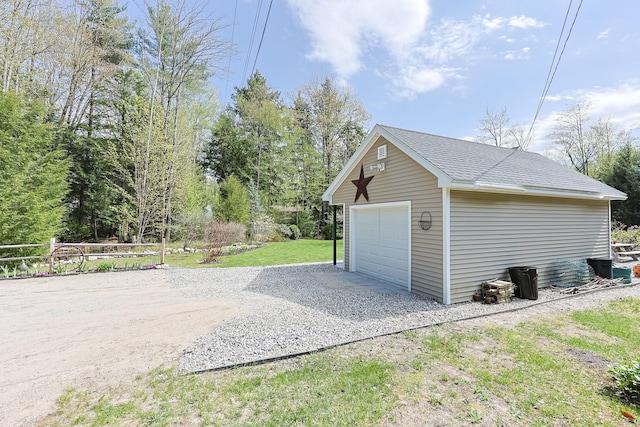 8 Codys Way, Bridgton, ME 04009 - detached garage featuring gravel driveway