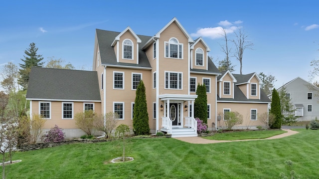 view of front facade featuring a front lawn
