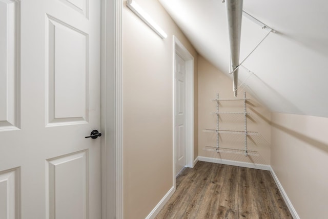 spacious closet with wood finished floors