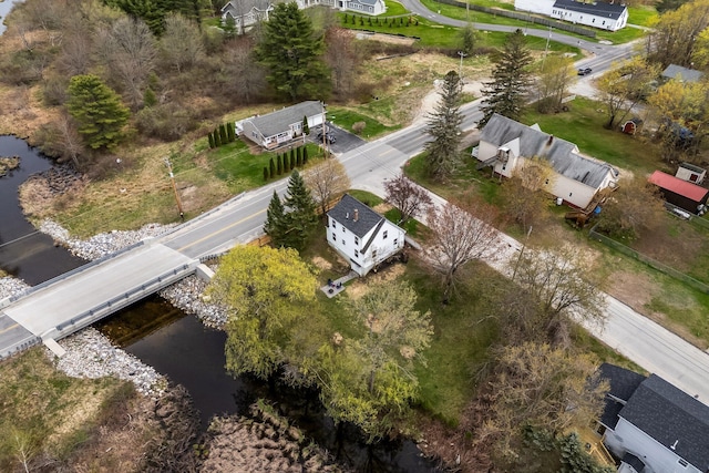 aerial overview of property's location with a nearby body of water