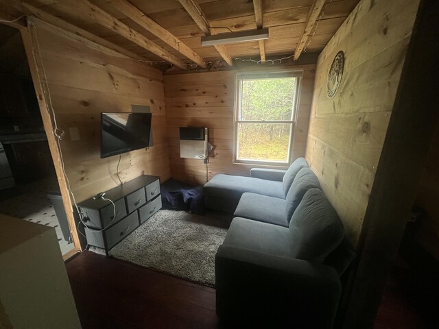 51 Pond Rd, Bradford, ME 04410 - living area featuring wood walls and wood finished floors