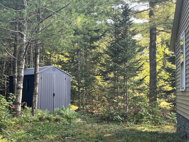 51 Pond Rd, Bradford, ME 04410 - view of shed with a forest view