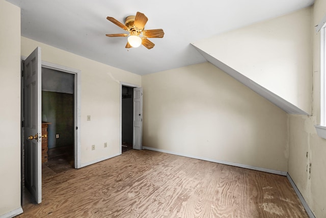 20 Crystal Spring Ln, Rome, ME 04963 - bonus room featuring wood finished floors, a ceiling fan, and baseboards