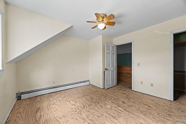 20 Crystal Spring Ln, Rome, ME 04963 - bonus room featuring a baseboard radiator, a ceiling fan, and baseboards