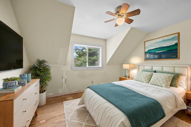 20 Crystal Spring Ln, Rome, ME 04963 - bedroom with light wood finished floors and a ceiling fan