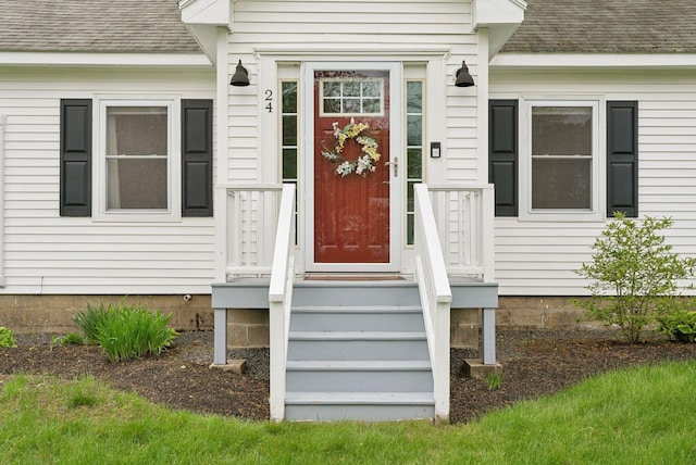 24 Ross Rd, Kennebunk, ME 04043 - property entrance featuring roof with shingles