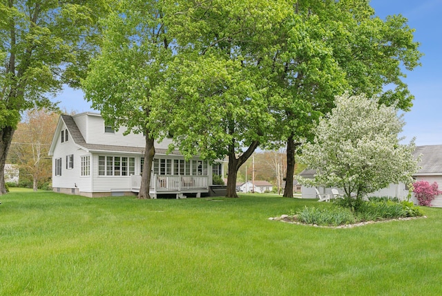 24 Ross Rd, Kennebunk, ME 04043 - view of grassy yard featuring a wooden deck