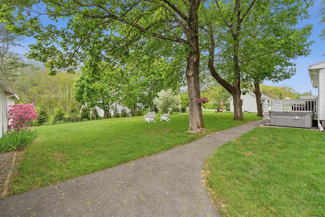 24 Ross Rd, Kennebunk, ME 04043 - view of grassy yard with a hot tub