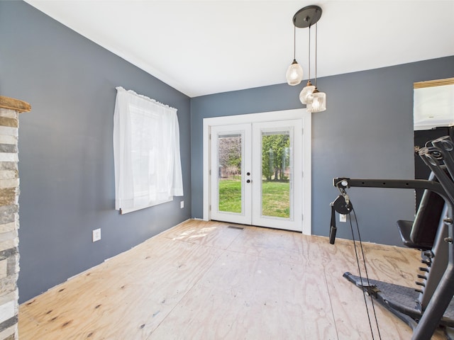 60 Carson Rd, Perham, ME 04766 - interior space featuring visible vents and french doors