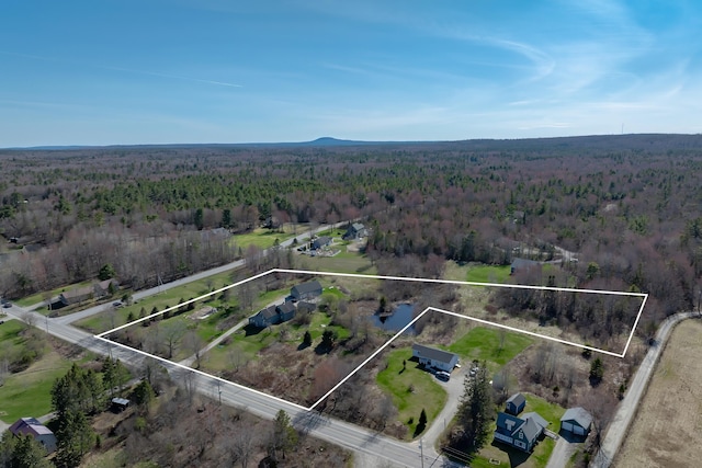 aerial view with a forest view