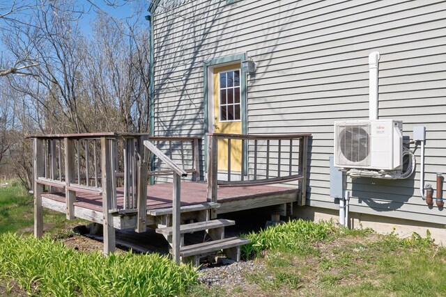 370 Christian Ridge Rd, Ellsworth, ME 04605 - wooden terrace featuring ac unit