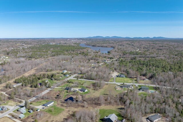 370 Christian Ridge Rd, Ellsworth, ME 04605 - birds eye view of property with a view of trees and a water and mountain view