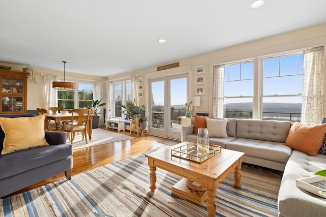83 Barrett Hill Rd, Hope, ME 04847 - living area with wood finished floors and recessed lighting