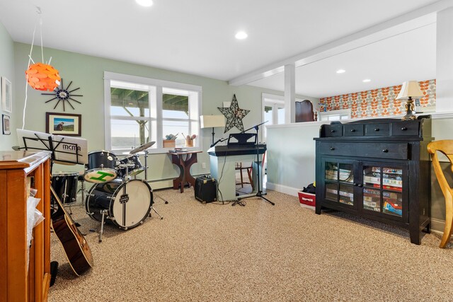 83 Barrett Hill Rd, Hope, ME 04847 - game room with recessed lighting and baseboards