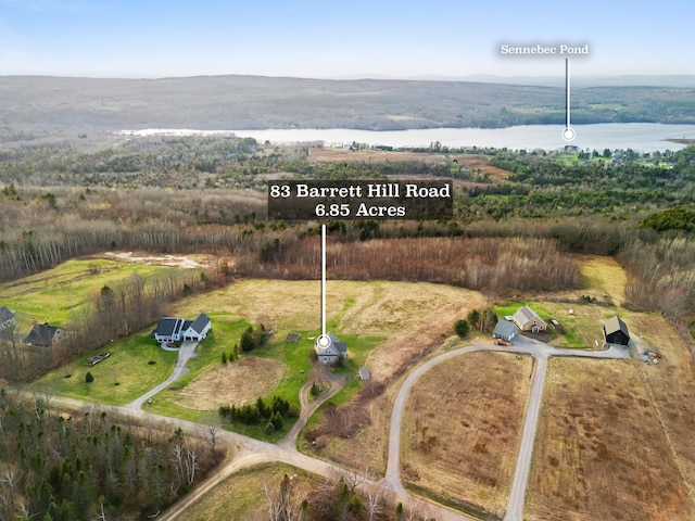 83 Barrett Hill Rd, Hope, ME 04847 - aerial view of property's location with a nearby body of water